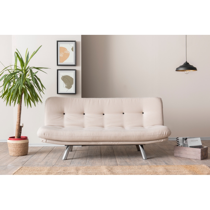 Dwuosobowa rozkładana sofa BAKU kremowa