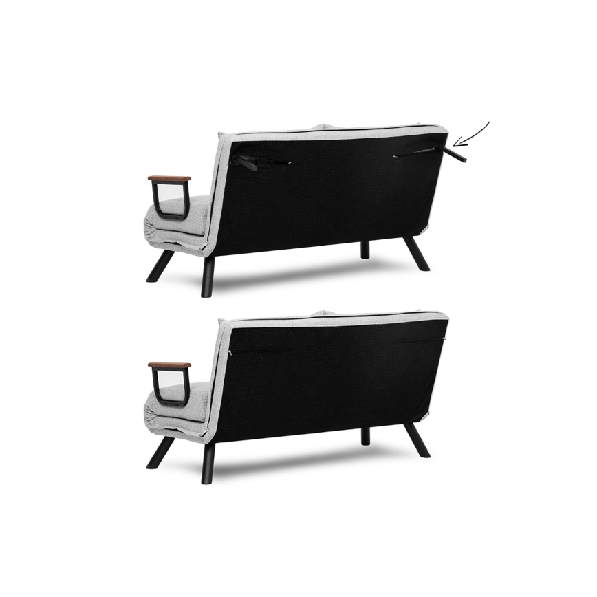 Dwuosobowa rozkładana sofa QIRA szara