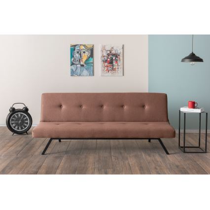 Dwuosobowa sofa LOKO w kolorze brązowym