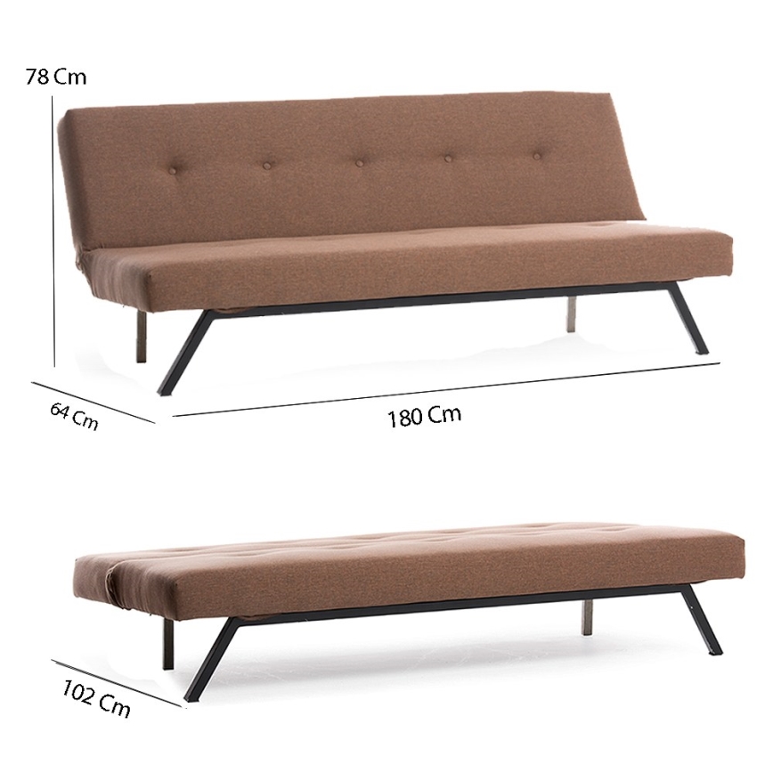 Dwuosobowa sofa LOKO w kolorze brązowym