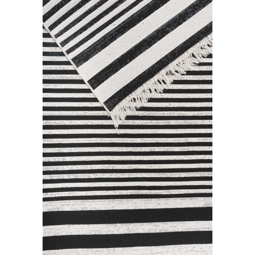 Dwustronny dywan KILIM GOLD 60x120 cm czarny/biały