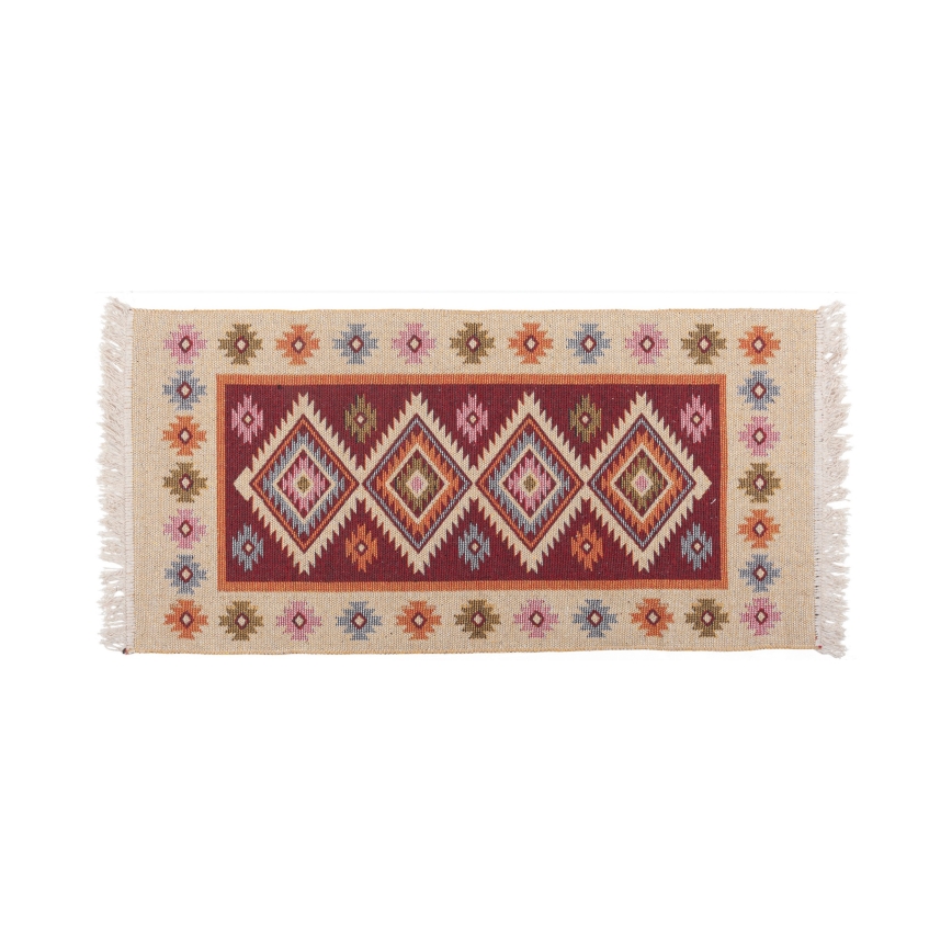 Dwustronny orientalny dywan KILIM 80x150 cm czerwony/beżowy