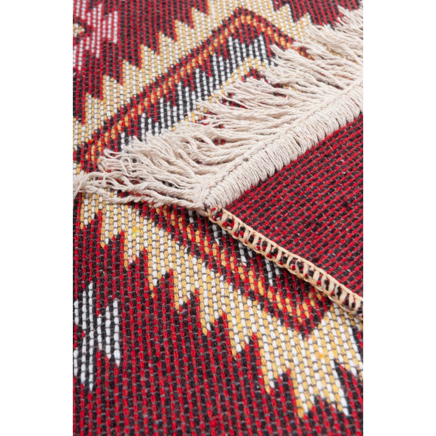 Dwustronny orientalny dywan KILIM 80x150 cm czerwony/beżowy