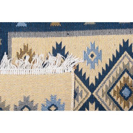 Dwustronny orientalny dywan KILIM 80x150 cm niebieski/beżowy