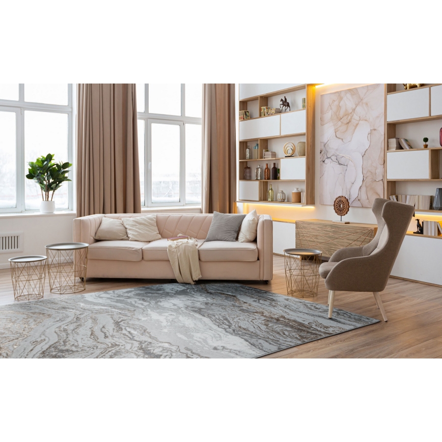 Dywan CREATION 200x290 cm, 1950 g/m2, szary/brązowy, marmurowy wzór