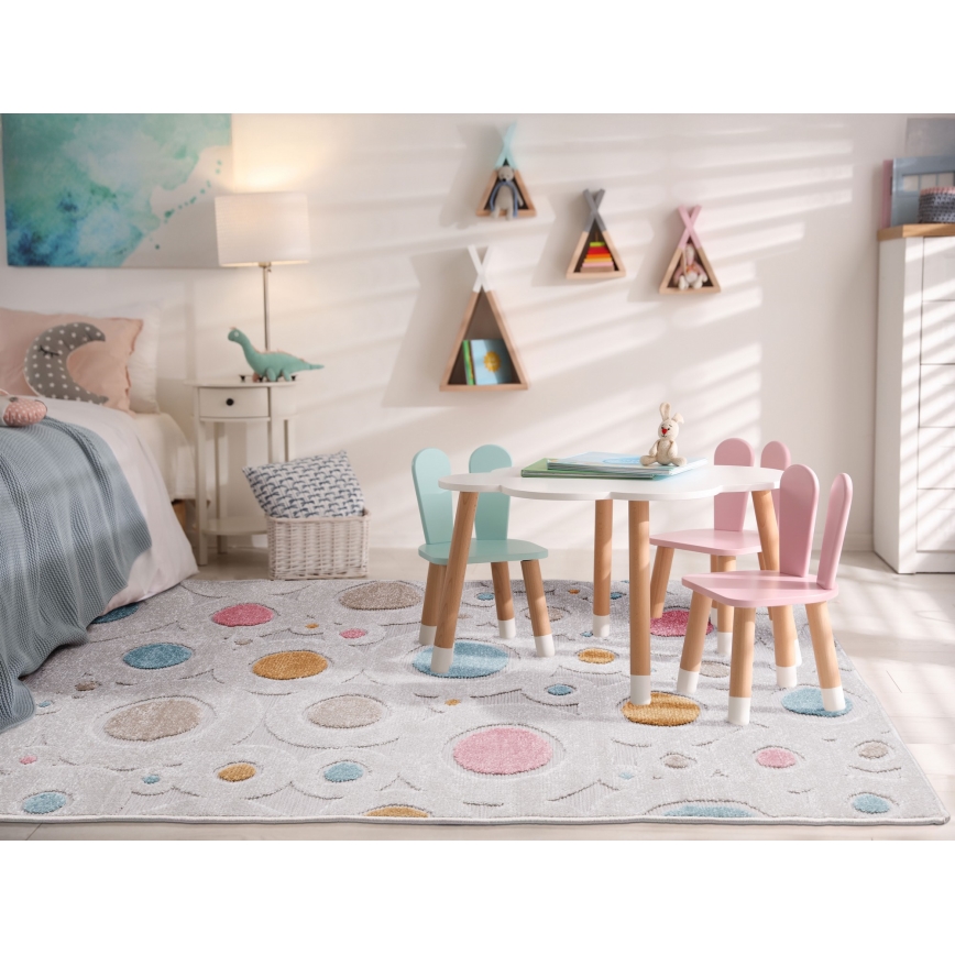 Dywan dziecięcy PIAR 80x150 cm kolorowy w kropki
