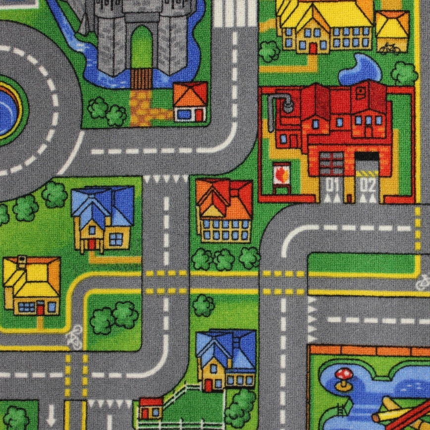 Dywan dziecięcy PLAYTOWN 120x170 cm wielobarwny/miasto