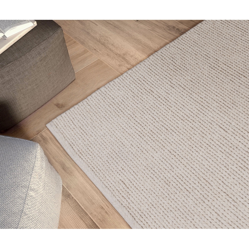 Dywan naturalny FIR WOOL 160x230 cm 2600 g/m2 kremowy