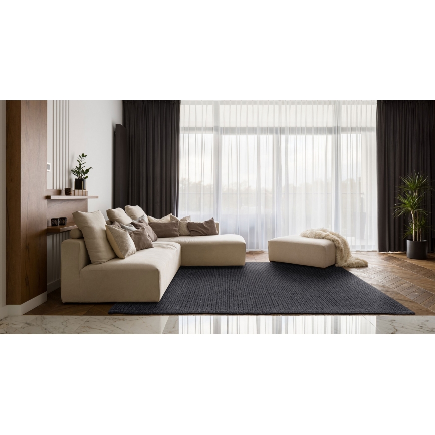 Dywan naturalny FIR WOOL 70x140 cm 2600 g/m2 antracyt