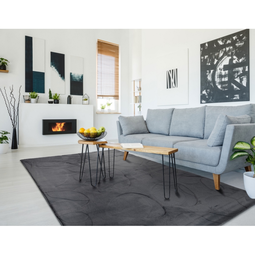 Dywan RABBIT 3D 120x170 cm antracyt