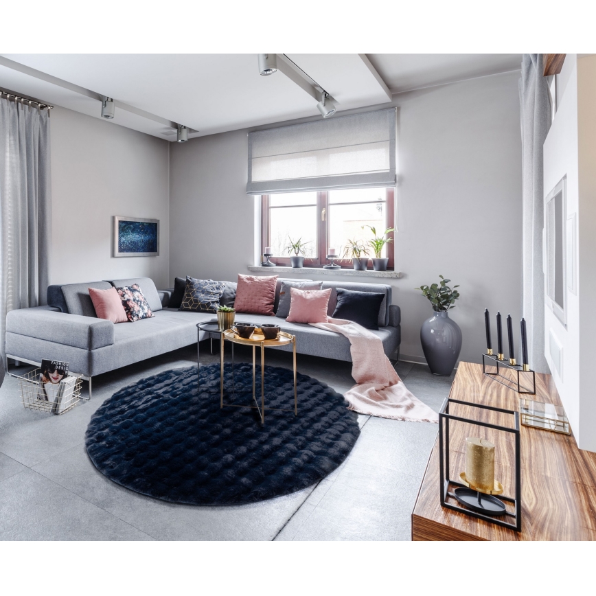 Dywan RABBIT BUBBLE 160 cm ciemnoniebieski