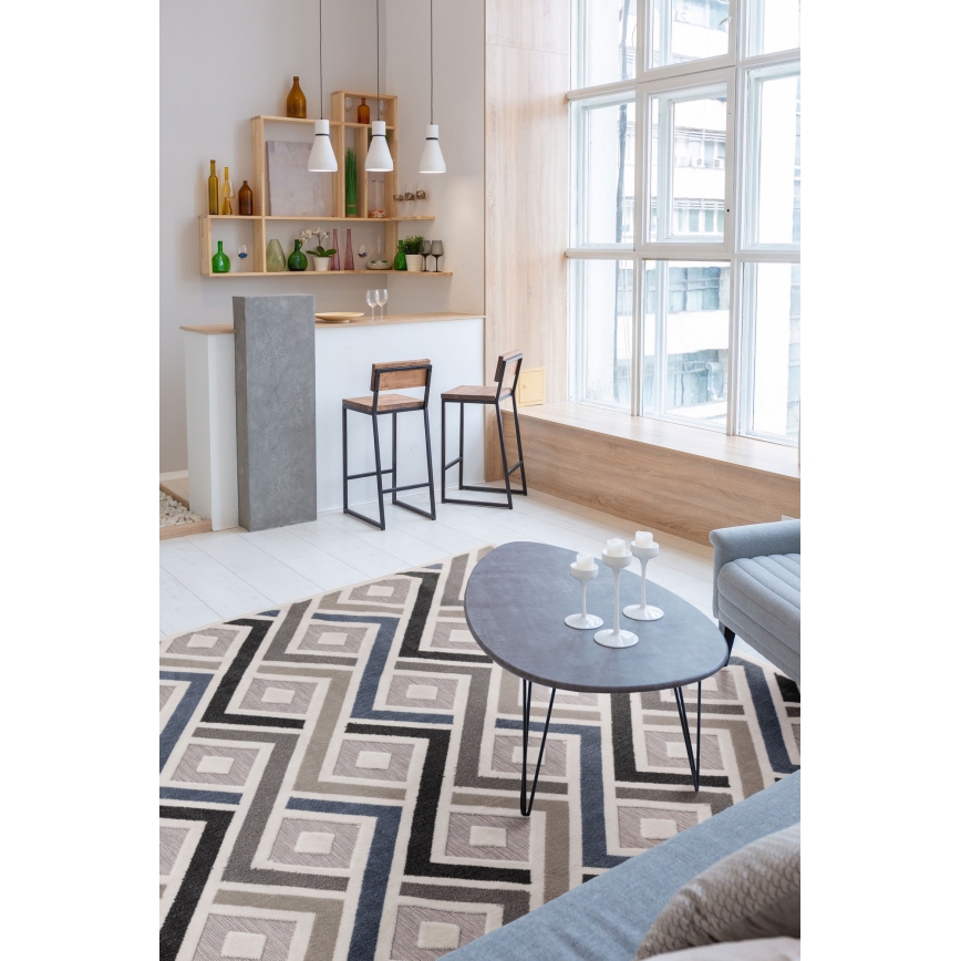 Dywan SHIFT 160x220 cm szary/niebieski