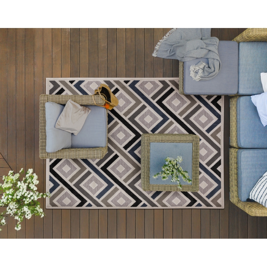 Dywan SHIFT 160x220 cm szary/niebieski