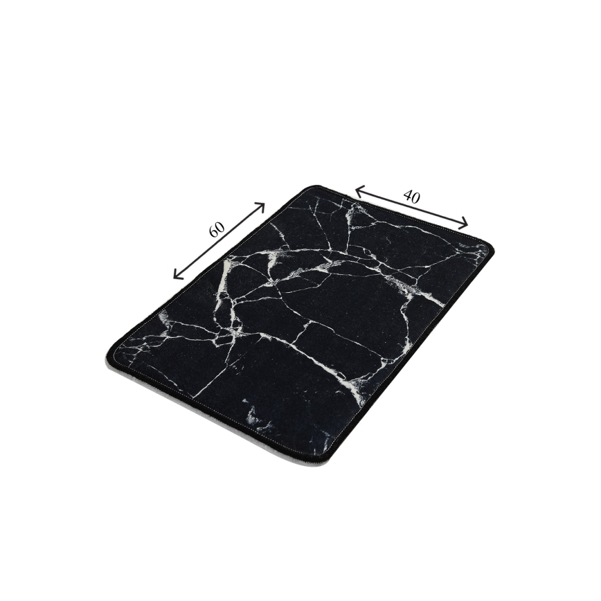 Dywanik łazienkowy MARBLE 40x60 cm czarny