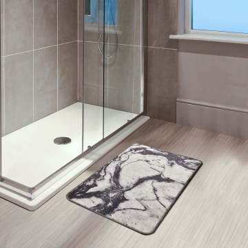 Dywanik łazienkowy MERMER 40x60 cm czarno-biały