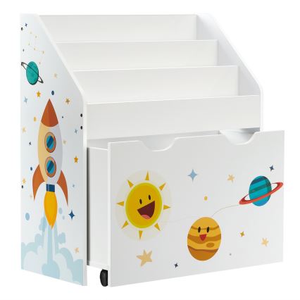 Dziecięca biblioteczka z szufladą ANET biała