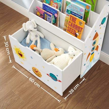 Dziecięca biblioteczka z szufladą ANET biała