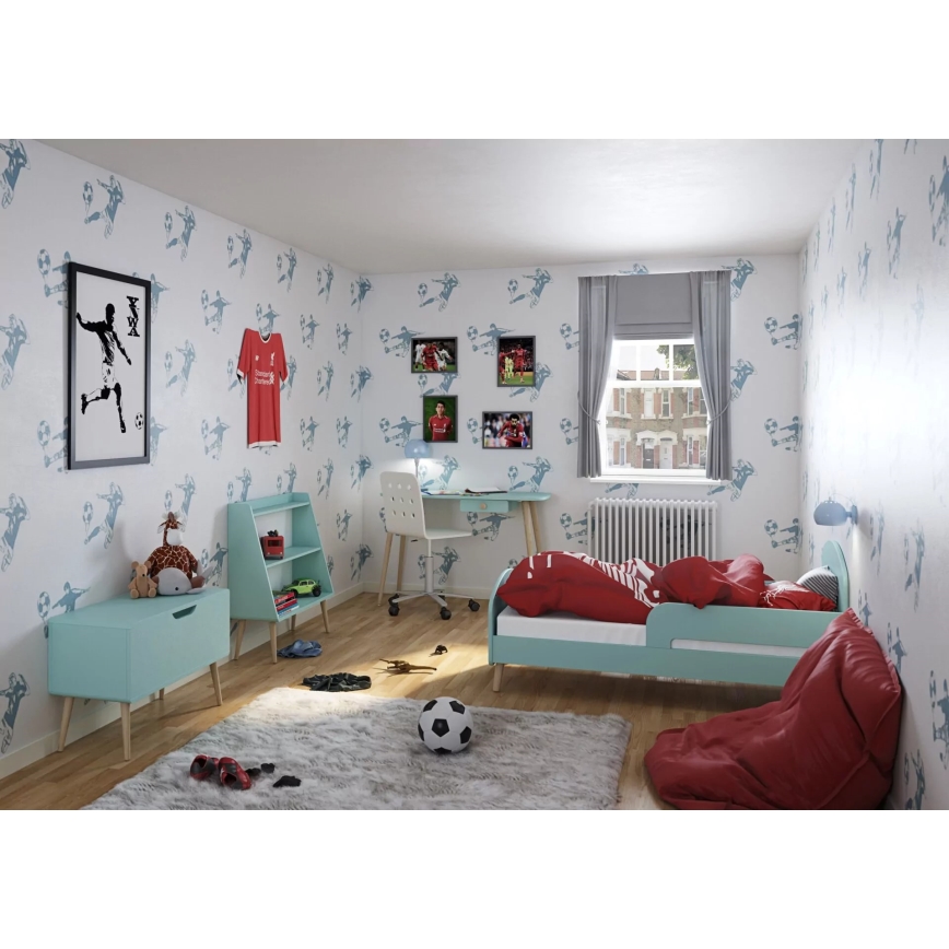 Dziecięca biblioteczka GAIA 80x81,3 cm turkus/dąb