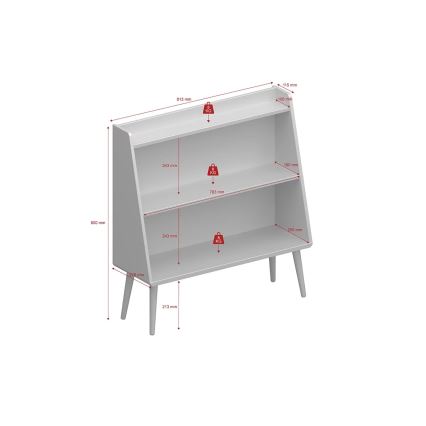 Dziecięca biblioteczka GAIA 80x81,3 cm turkus/dąb