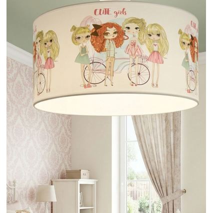 Dziecięca lampa sufitowa GIRLS VIBES 1xE27/60W/230V, średnica 40 cm, dla dziewczynek