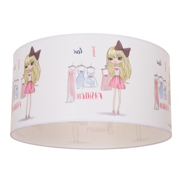 Dziecięca lampa sufitowa GIRLS VIBES 1xE27/60W/230V średnica 40 cm Kocham modę
