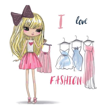 Dziecięca lampa sufitowa GIRLS VIBES 1xE27/60W/230V średnica 40 cm Kocham modę