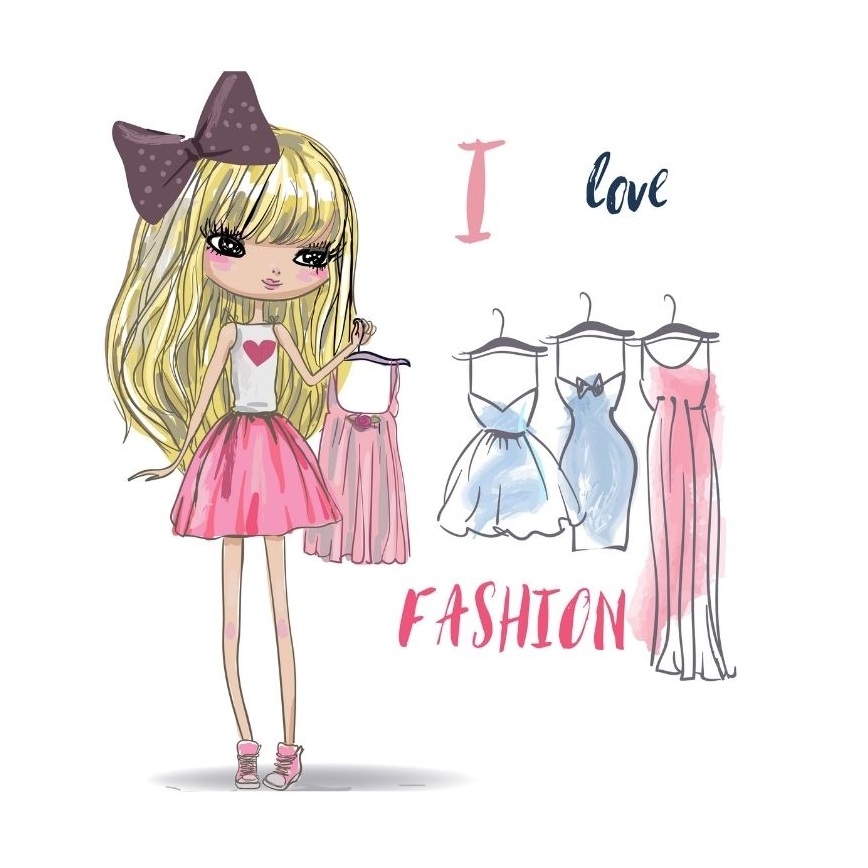 Dziecięca lampa sufitowa GIRLS VIBES 1xE27/60W/230V średnica 40 cm Kocham modę