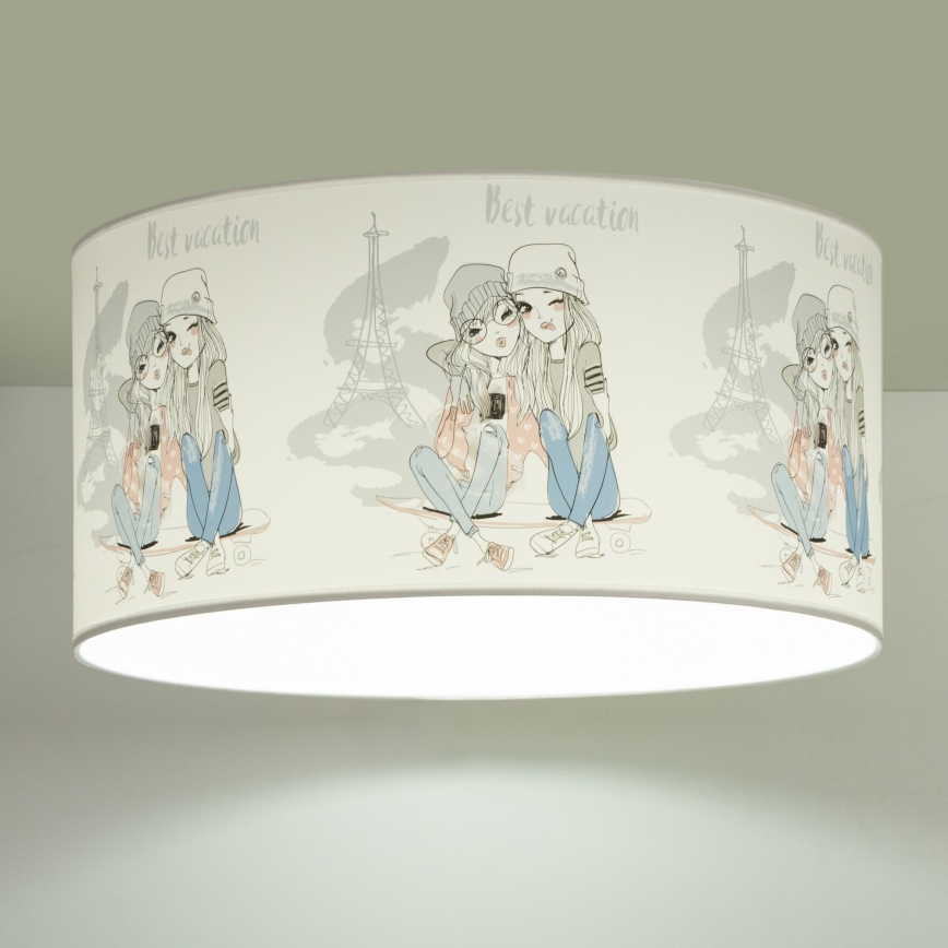 Dziecięca lampa sufitowa GIRLS VIBES 1xE27/60W/230V średnica 40 cm Paris