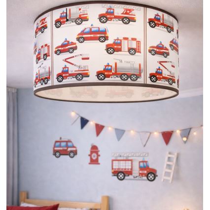 Dziecięca lampa sufitowa KIDS ROOM 1xE27/60W/230V śr. 40 cm strażacy