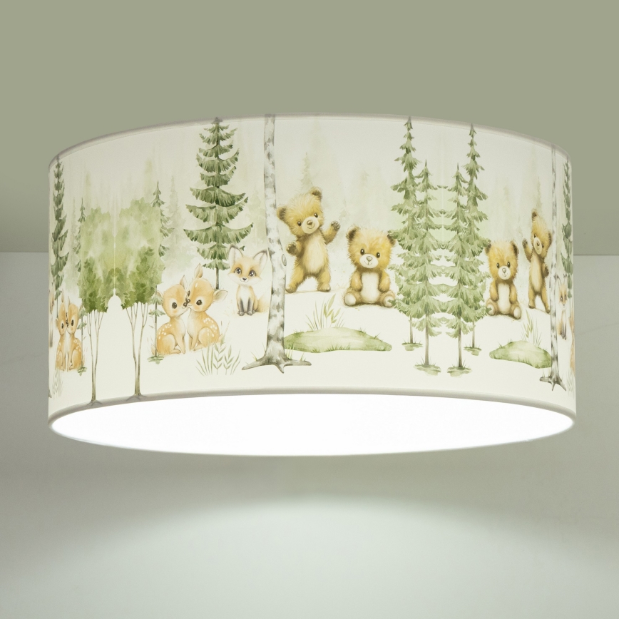Dziecięca lampa sufitowa KIDS ROOM 1xE27/60W/230V, średnica 40 cm, motyw zwierzątek