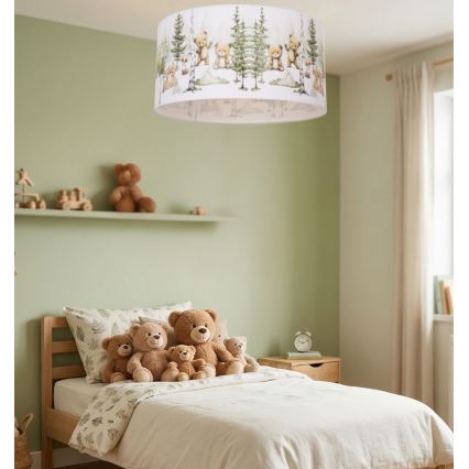 Dziecięca lampa sufitowa KIDS ROOM 1xE27/60W/230V, średnica 40 cm, motyw zwierzątek
