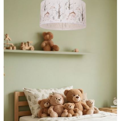Dziecięca lampa sufitowa KIDS ROOM 1xE27/60W/230V, średnica 40 cm, z motywem zwierzątek