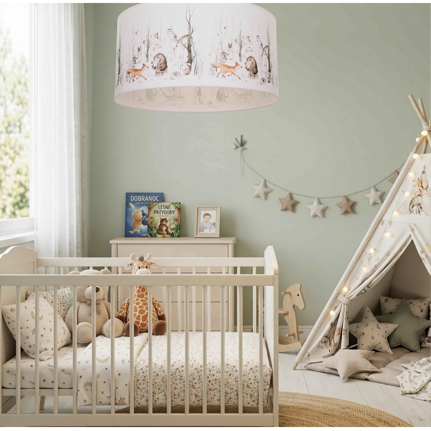 Dziecięca lampa sufitowa KIDS ROOM 1xE27/60W/230V średnica 40 cm zwierzątka
