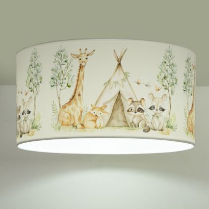 Dziecięca lampa sufitowa KIDS ROOM 1xE27/60W/230V Ø 40 cm zwierzątka