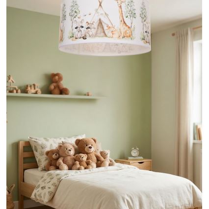 Dziecięca lampa sufitowa KIDS ROOM 1xE27/60W/230V Ø 40 cm zwierzątka