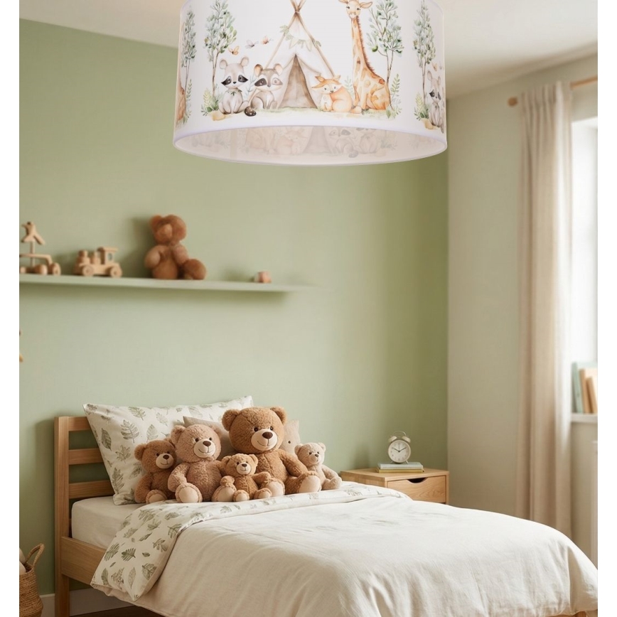 Dziecięca lampa sufitowa KIDS ROOM 1xE27/60W/230V Ø 40 cm zwierzątka