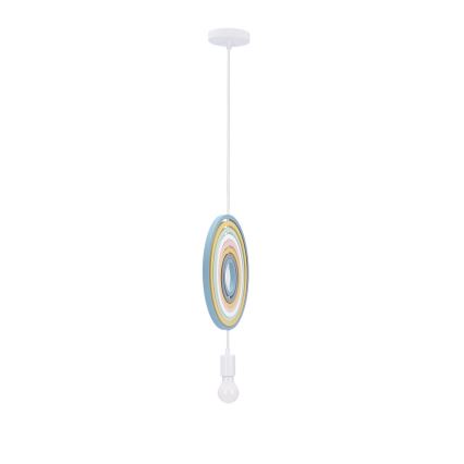 Dziecięca lampa wisząca na przewodzie HOOPS 1xE27/20W/230V, średnica 27 cm, wielobarwna