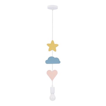 Dziecięca lampa wisząca TRIO 1xE27/20W/230V żółta/niebieska/różowa