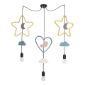 Dziecięca lampa wisząca TRIO 3xE27/20W/230V żółta/niebieska/szara