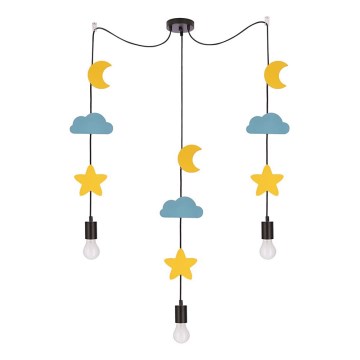 Dziecięca lampa wisząca TRIO 3xE27/20W/230V żółty/niebieski