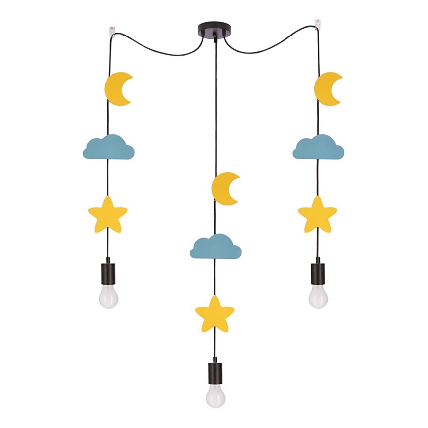 Dziecięca lampa wisząca TRIO 3xE27/20W/230V żółty/niebieski