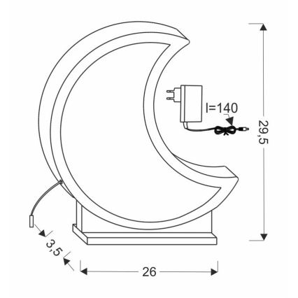 Dziecięca lampka biurkowa MOON LED/12W/230V żółta