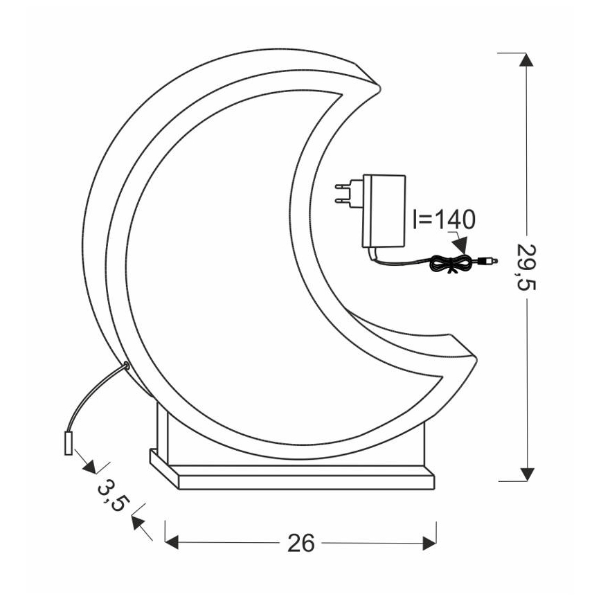 Dziecięca lampka biurkowa MOON LED/12W/230V żółta