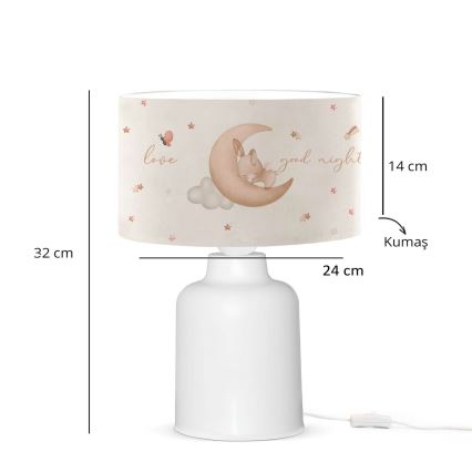 Dziecięca lampka CANDY 1xE27/40W/230V biała/beżowa