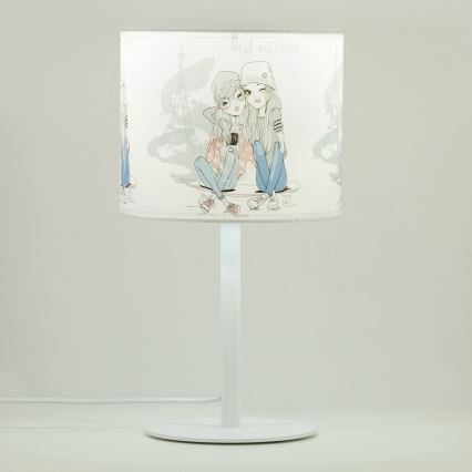 Dziecięca lampka stołowa GIRLS VIBES, 1x E27/60W/230V, Ø 18 cm Paris