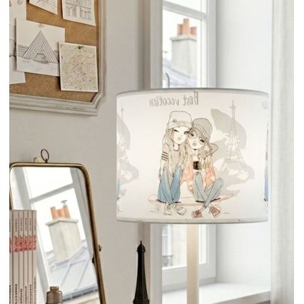Dziecięca lampka stołowa GIRLS VIBES, 1x E27/60W/230V, Ø 18 cm Paris