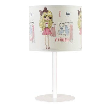 Dziecięca lampka stołowa GIRLS VIBES 1xE27/60W/230V średnica 18 cm Kocham modę