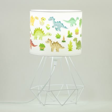Dziecięca lampka stołowa KIDS ROOM 1xE27/60W/230V śr. 18 cm dinozaur