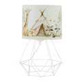 Dziecięca lampka stołowa KIDS ROOM 1xE27/60W/230V śr. 18 cm z motywem zwierzątek