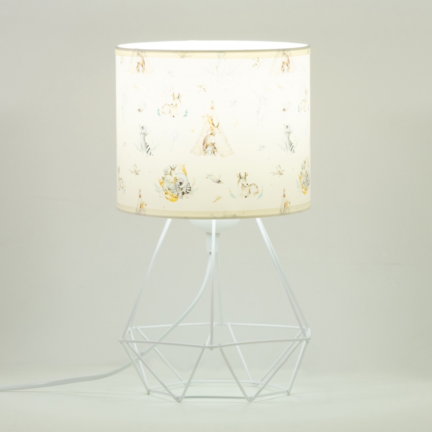 Dziecięca lampka stołowa KIDS ROOM 1xE27/60W/230V śr. 18 cm zwierzątka